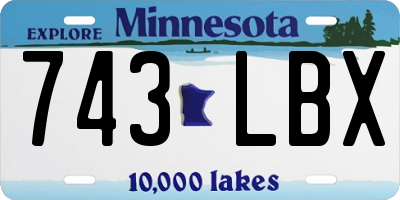 MN license plate 743LBX