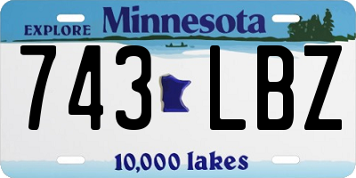 MN license plate 743LBZ