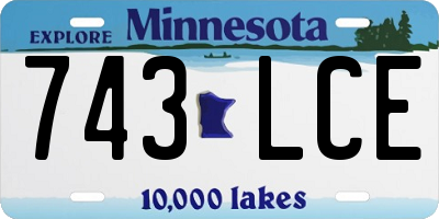 MN license plate 743LCE