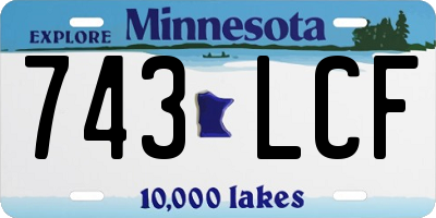 MN license plate 743LCF