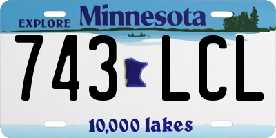 MN license plate 743LCL