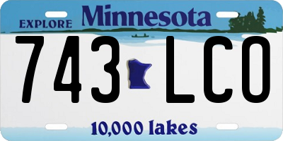 MN license plate 743LCO