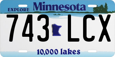 MN license plate 743LCX
