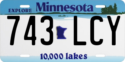 MN license plate 743LCY