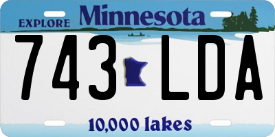 MN license plate 743LDA