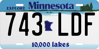 MN license plate 743LDF
