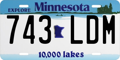 MN license plate 743LDM