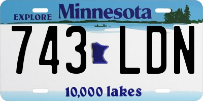 MN license plate 743LDN