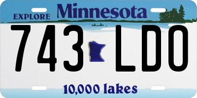 MN license plate 743LDO