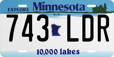 MN license plate 743LDR