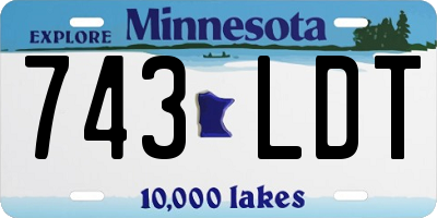 MN license plate 743LDT
