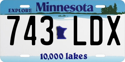 MN license plate 743LDX