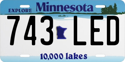 MN license plate 743LED
