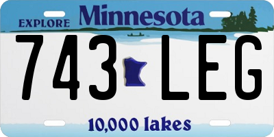 MN license plate 743LEG