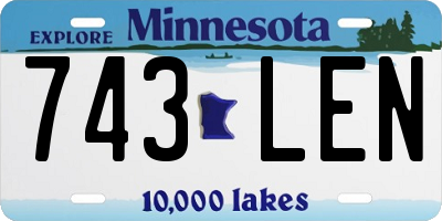 MN license plate 743LEN