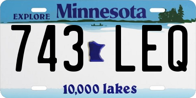 MN license plate 743LEQ