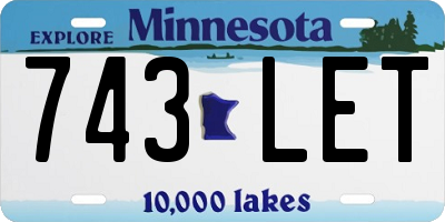 MN license plate 743LET