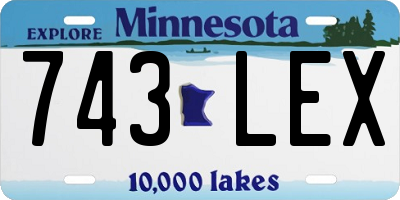 MN license plate 743LEX