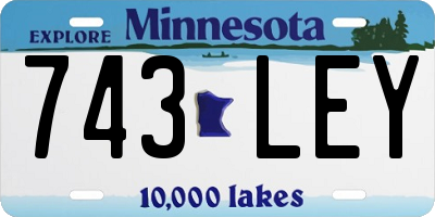 MN license plate 743LEY