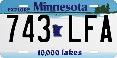 MN license plate 743LFA