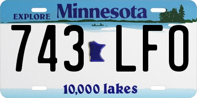MN license plate 743LFO