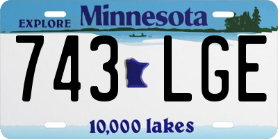 MN license plate 743LGE
