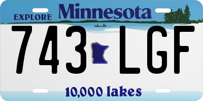 MN license plate 743LGF