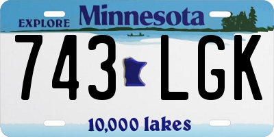 MN license plate 743LGK
