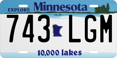 MN license plate 743LGM