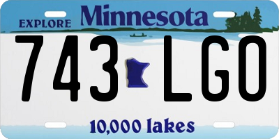 MN license plate 743LGO