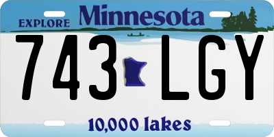 MN license plate 743LGY