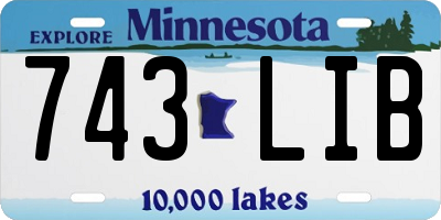 MN license plate 743LIB