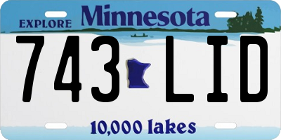 MN license plate 743LID