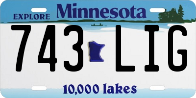 MN license plate 743LIG