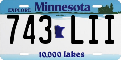 MN license plate 743LII