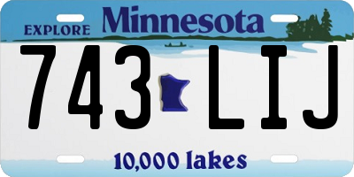 MN license plate 743LIJ