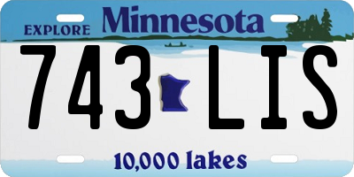 MN license plate 743LIS
