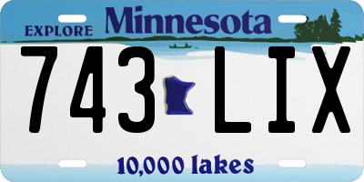 MN license plate 743LIX