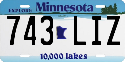 MN license plate 743LIZ