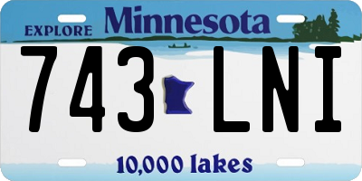 MN license plate 743LNI