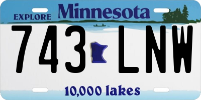 MN license plate 743LNW