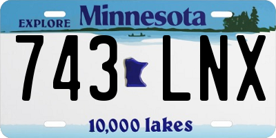 MN license plate 743LNX