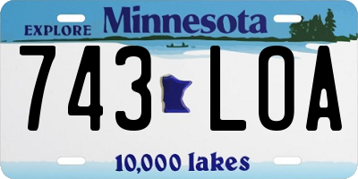 MN license plate 743LOA