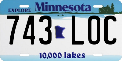 MN license plate 743LOC