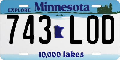 MN license plate 743LOD