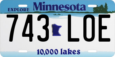MN license plate 743LOE