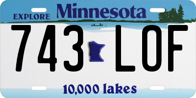 MN license plate 743LOF