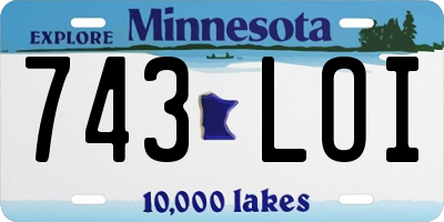 MN license plate 743LOI