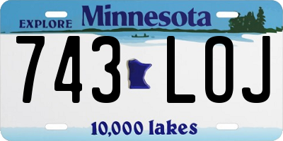 MN license plate 743LOJ