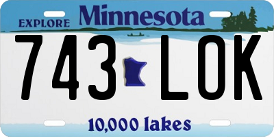 MN license plate 743LOK
